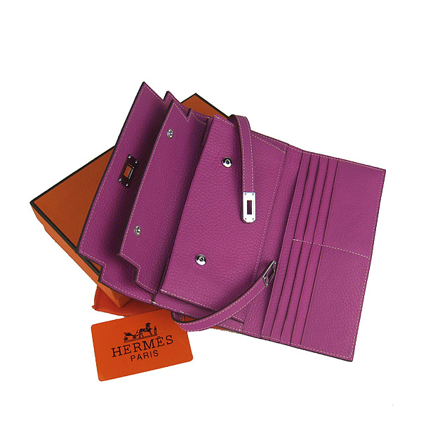 High Quality Hermes Kelly Long Clutch Bag Peachblow H009 Replica